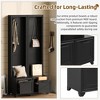 Whisen Elegant Free Standing Hall Tree Set of 2, Multifunctional 3-IN-1 Entryway Coat Rack with Black Retro Handles - 4 of 4