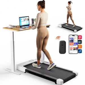 Deerrun 14.96*31.5 Inch Run Belt 1.2HP Portable Treadmills with Remote Control & LED Display(Black) - 1 of 4