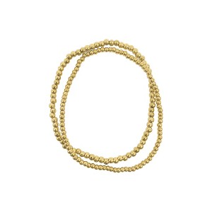 Adornia Tarnish Resistant 14k Gold Plated Set of 2mm and 3mm Ball Bracelets - 1 of 2