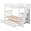 NicBex Twin over Twin Bunk Bed with Trundle and Storage Shelves,Loft Bed with Ladder and Converts to 3 Beds,Noise Reduced Bunk Beds for Bedroom - 2 of 4