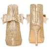 BLISSFUL STEP Women's Glitter Bow Stiletto Heel with Platform Ankle Boots - 2 of 4