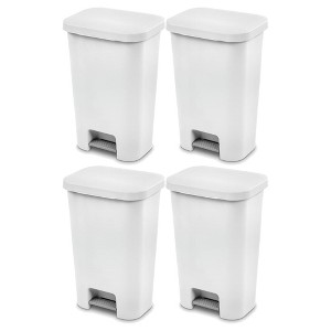 Sterilite Rectangular Step On  Kitchen Plastic Indoor Wastebasket with Wide Opening Lid and Comfort Handle for Home - 1 of 4