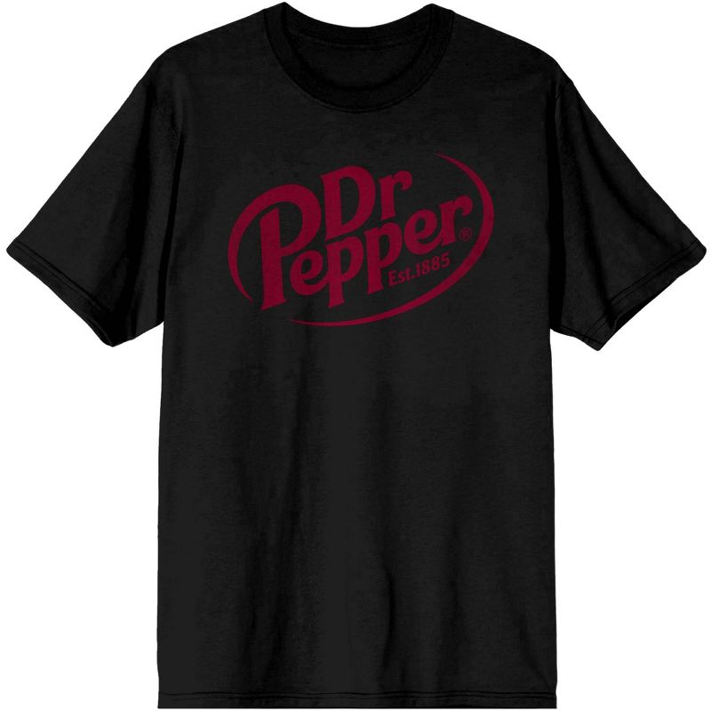 Dr. Pepper Est. 1885 Maroon Logo Men's Black Graphic Tee, 1 of 3
