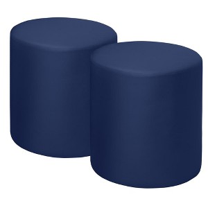 Regency,Logan Round Vinyl Ottoman (Set of 2) - 1 of 3