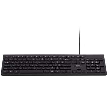 Monoprice Low-Profile Spill-Resistant Silent Keyboard – Membrane Water-Resistant Coating 10 Million Keystrokes - Workstream Collection
