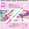 Ohuhu Markers: 48-Color Double Tipped Brush & Chisel Alcohol Markers for Adults Coloring Illustration, Alcohol-based Art Marker Set - 2 of 4