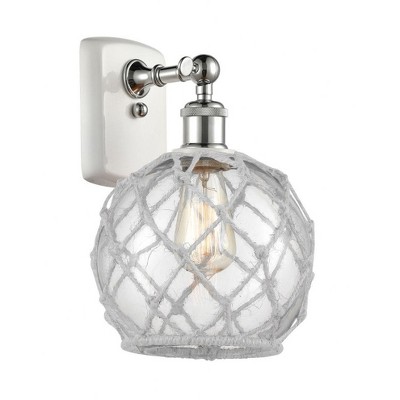 Farmhouse Rope - 1 Light Wall Sconce In Industrial Style-13 Inches Tall and 8 Inches Wide