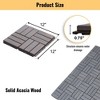 GlasFlength Carpet Tiles 20 Pack 12" Acacia Hardwood Interlocking Deck Tiles Checker Outdoor Flooring for Patio Balcony Poolside, Gray, 12"*12"*0.75" - 3 of 4