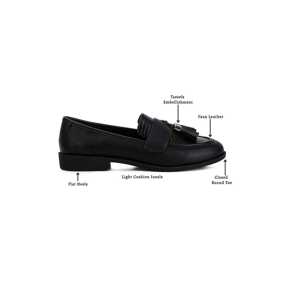 Женские туфли London Rag Womens Alibi Tassels Detail Loafers 6 — фото 6