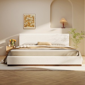 Christopher Knight Home Phyllis Modern Minimalist Boucle Upholstered Wood Platform Bed - 1 of 4