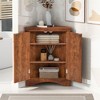 OUTSUPPLY Bathroom Storage Cabinet with Adjustable Shelves, Freestanding Corner Cabinet for Kitchen, Laundry, Small Spaces - 3 of 4