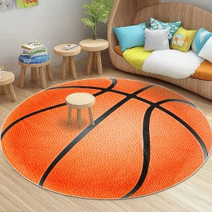Round Ball Pattern Area Rug, Fluffy Washable Area Rug for Living Room Kids Room Nursery Playroom Decor - 1 of 4