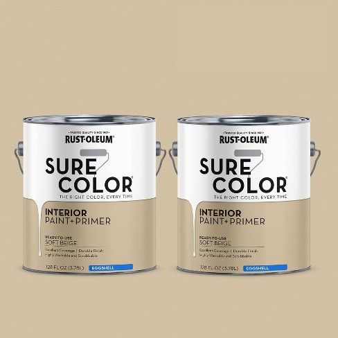 Rust-Oleum Sure Color White, Exterior Paint + Primer, Flat Finish, 2-Pack