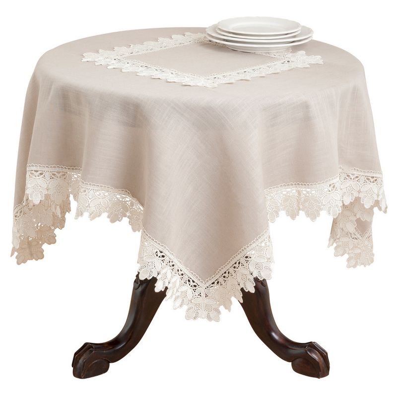 Lace Trimmed Tablecloth, 1 of 4