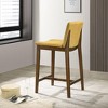 Vynxaria Yellow Dining Chairs - Mid-Century Vegan Leather Counter Seating - 3 of 4