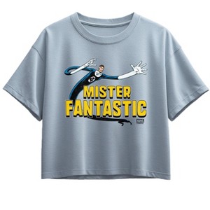 Girls' - Marvel - Fantastic Four Mister Fantastic Short Sleeve Boxy Graphic T-Shirt - 1 of 1