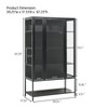 67" Tall Display Cabinet with Glass Doors, Metal Kitchen Pantry Cabinet, Freestanding Curio Cabinet, Versatile Display Bookshelf for Home - 3 of 4