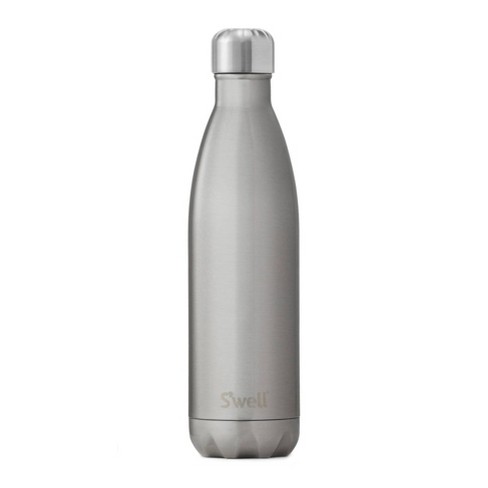 25 ounce SILVER Sports Water Bottle, BPA Free, Spill & Leak Proof Made in  USA