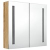 vidaXL LED Bathroom Mirror Cabinet Oak 24.4 in.x5.5 in.x23.6 in. - 3 of 4