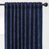 Chanasya 2pk Embossed Damask Room Darkening Window Curtain Panels - Set of 2 - 3 of 4