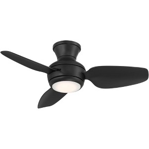 Casa Vieja 36" Whirl Modern Industrial Indoor Outdoor Ceiling Fan 3 Blade LED Light Remote Control Matte Black Finish Bedroom Patio Living Room Hugger - 1 of 4