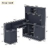 ORRD L-Shaped Computer Desk with Outlet & Bookshelf, Modern Corner Desk with Drawers & Storage, Blue Gaming Desk - 2 of 4