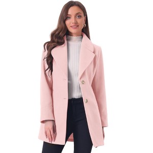 INSPIRE CHIC Women's Elegant Notched Lapel Button Single Breasted Winter Coat - 1 of 4