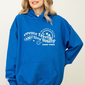 S.W.Smiley Create Freely Live Boldly - Women's Graphic Hoodie - 1 of 3