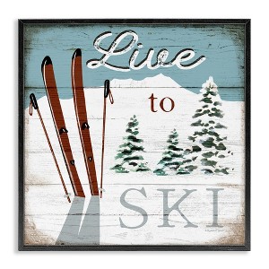 Stupell Industries Live To Ski Rustic Snow Sports, 24" x 24" - 1 of 4
