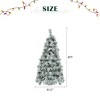 SeaCamel 4FT Snow Flocked Spruce Tree - Pre-Lit 120 Multi-Color LEDs (11 Modes), 170 PE/PVC Tips + Pine Cones, Xmas Decor - 3 of 4