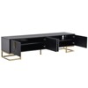 TiramisuBest White Black Rectangle TV Stand for TVs up to 80 Inch High Gloss UV Surface Contemporary Console Drawers Cabinets Living Room - 4 of 4