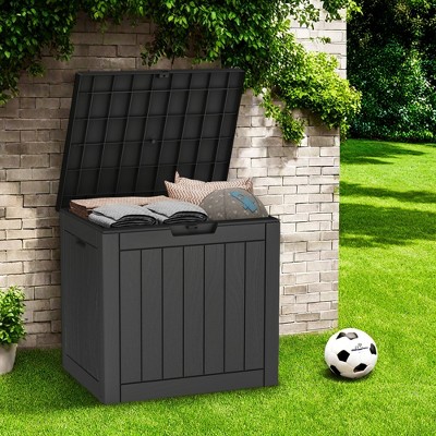 FURNIinspire Deck Boxes 2pcs Outdoor Storage Box, 30 Gallon Deck Box, Weather-Resistant Deck Box Indoor And Outdoor Use, Black, 17“*22”*21“