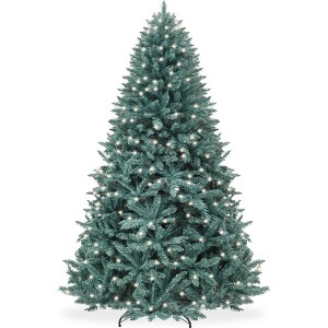 Best Choice Products Pre-Lit Blue Spruce Christmas Tree w/ Foldable Base, Incandescent Lights - 1 of 4