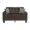 Lantana Tufted Microfiber Loveseat in Chocolate - Lexicon - 4 of 4