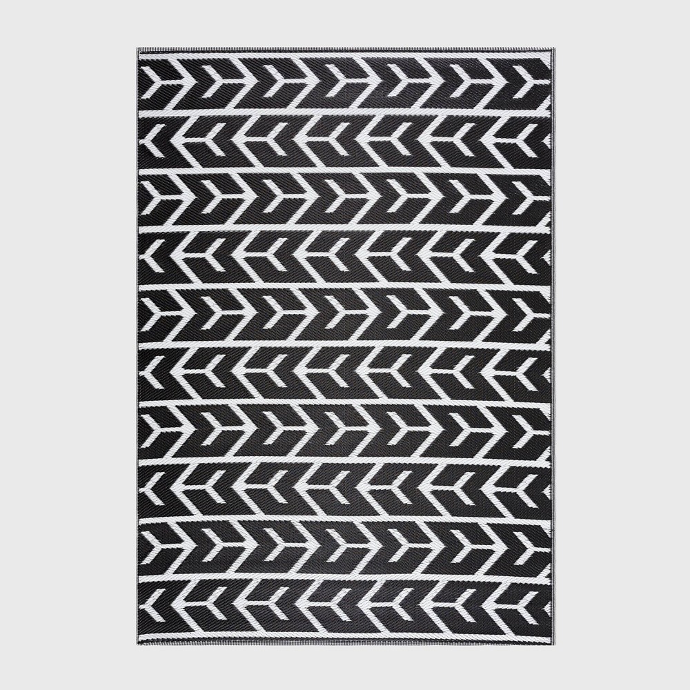 Photos - Area Rug Playa Rug 5'x7' Amsterdam Recycled Plastic Indoor Outdoor Floor Mat Black