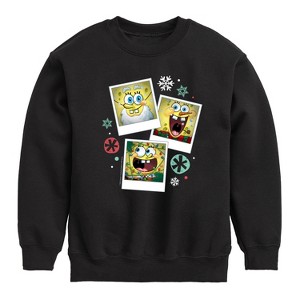 Boys' - SpongeBob SquarePants - Christmas Photo Collage Graphic Long Sleeve Fleece Sweatshirt - 1 of 4