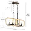 LNC Creamy 5-Lights 30" Shabby Chic Rectangle Kitchen Island Pendant  Lights, Off-White Wood and Distressed Black - 3 of 4