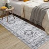 Washable Indoor Vintage Floral Print Living Room Bedroom Area Rugs, Low Pile Non Slip Floor Carpet for Dining Room Home - 3 of 4
