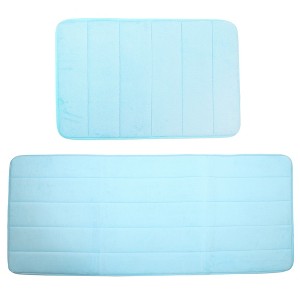 Unique Bargains Machine Washable Memory Foam Bathroom Non Slip Soft Bath Rugs 2 Pcs - 1 of 4