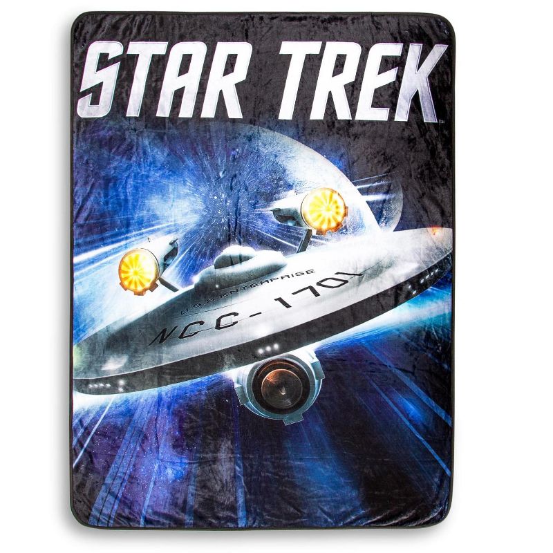 Surreal Entertainment Star Trek USS Enterprise Fleece Throw Blanket | 45 x 60 Inches, 1 of 7