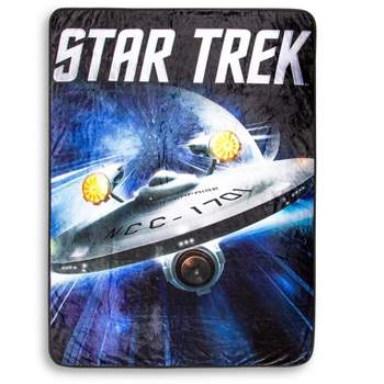 Surreal Entertainment Star Trek USS Enterprise Fleece Throw Blanket | 45 x 60 Inches