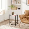 VASAGLE Round Side Table, Glass End Table with Metal Frame, Laurel Green Coffee Table with Modern Style - 3 of 4