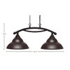 Toltec Lighting Bow 2 - Light Island Pendant Light in  Dark Granite with 13" Dark Granite Double Bubble Metal Shade Shade - 2 of 2