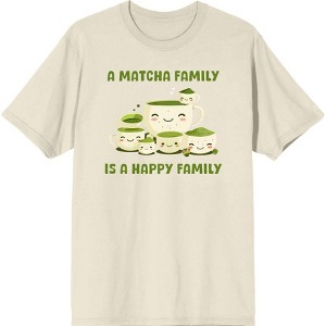 A Matcha Family Is A Happy Family Adult Crew Neck Short Sleeve Tee - 1 of 2