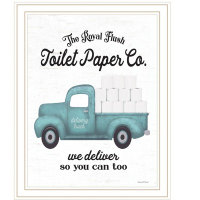 HomeRoots Toilet Paper Co White Framed Print Bathroom Wall Art