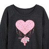 Women's - Marvel - Spider-man Valentine Heart Web Lightweight French Terry Wide Neck Long Sleeve Shirt - 2 of 4