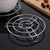 Home Mart Goods 8.3" Long Stainless Steel Round Pot Trivet (Set of 2) - 2 of 4