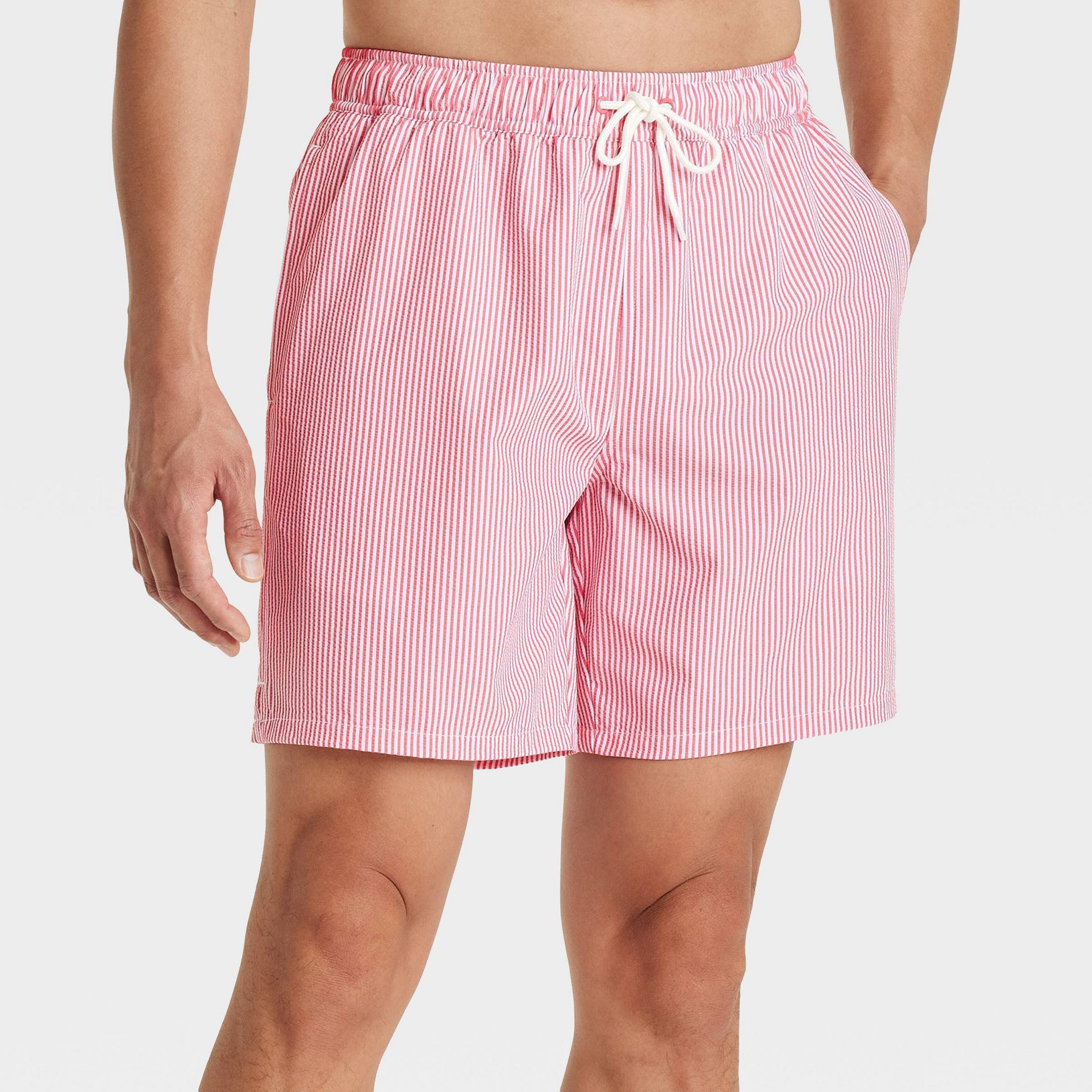 Men's 7" Striped Seersucker Swim Trunks - Goodfellow & Co™