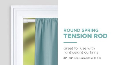 Bronze Adjustable Round Spring Tension Curtain Rod, 28-48 Inches