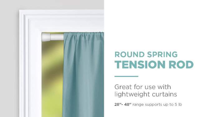 28"-48" Round Spring Tension Curtain Rod - Room Essentials™, 5 of 8, play video